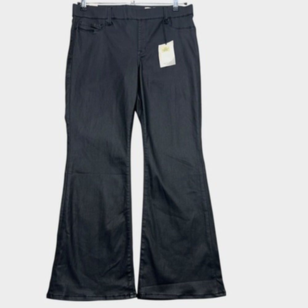 Cosmic Blue Love Jeans 32P Black Coated Flare Petite Stretch Denim Stitchfix